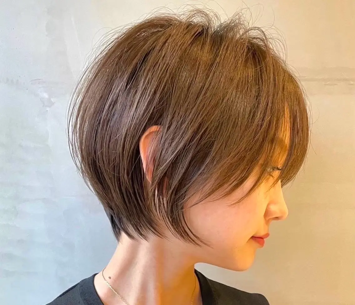 ショート ショートヘア カット パーマ 《髪質改善✖️レイヤ ー🩶》ナオヤのヘアスタイル
