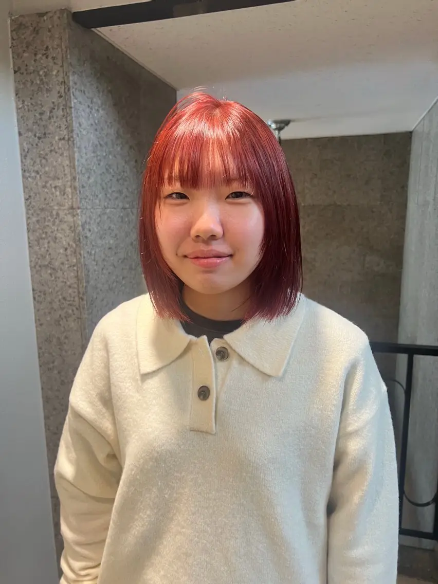 ミディアム カラー 似合わせカット 塚本 希来のヘアスタイル