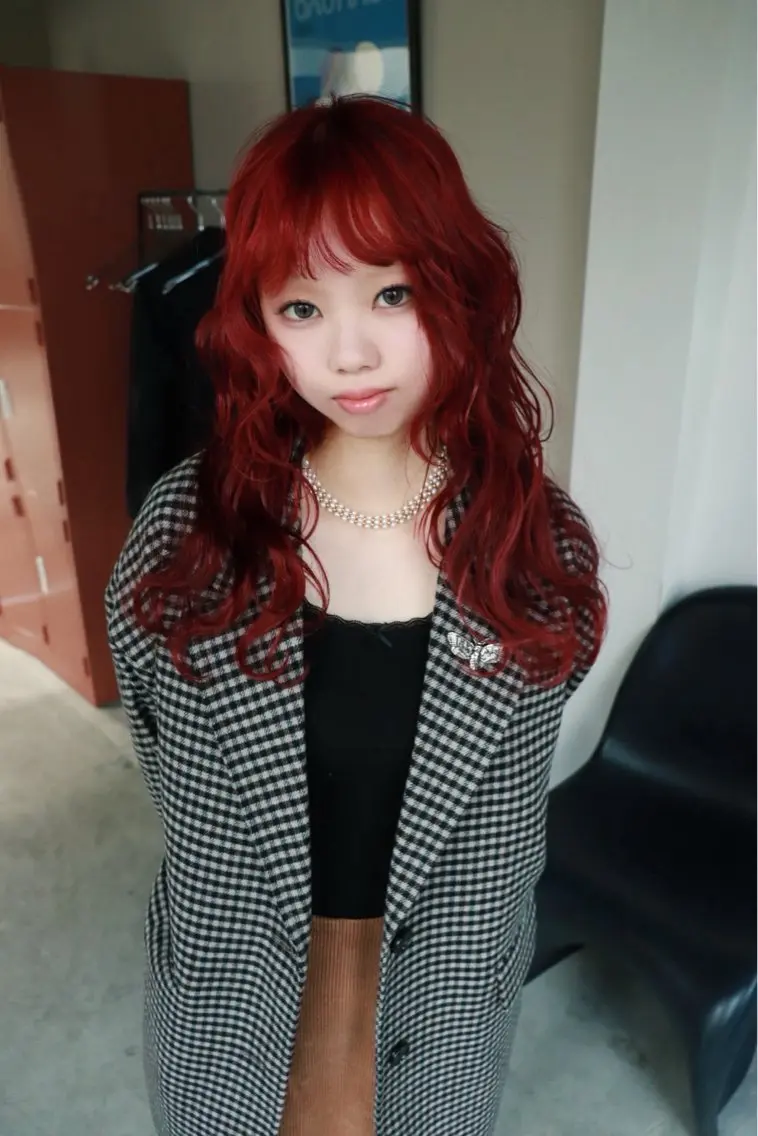 💖ダメージ抑えて透明感💖ブリーチなしダブルカラー➕艶トリートメント/オリーブ/ラベンダー/ワインレッド/ピンク/の写真