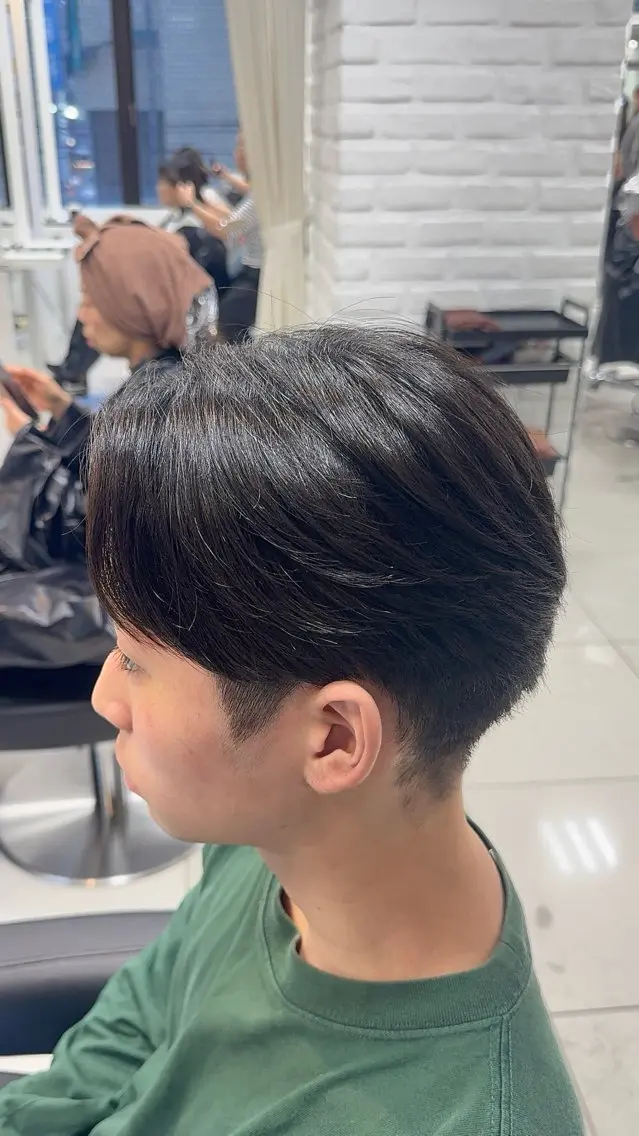 ミディアム メンズ カット 縮毛矯正 縮毛矯正指名No.1 艶カラー/SHIMAのヘアスタイル