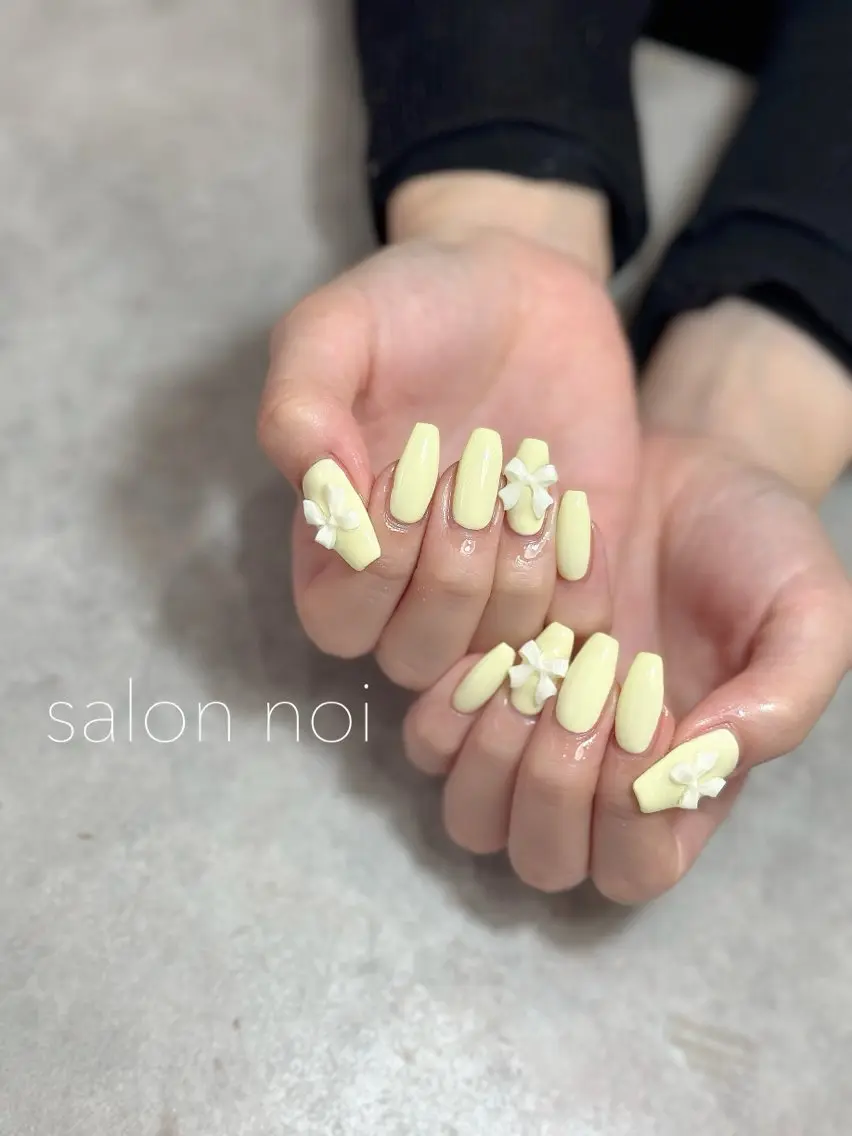ネイル 黄色 ハンドネイル salon noiのネイルデザイン