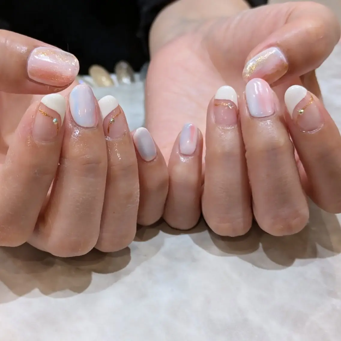 ネイル Risa. h❤︎︎ ˊ˗のネイルデザイン