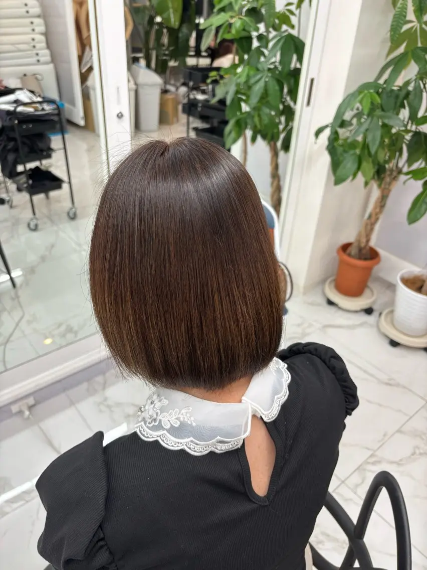 ショート カラー 透明感カラー くびれヘア 顔周りカット 髪質改善 韓国風ヘア 🫧かいり🌷韓国 🪽烏丸❣️のヘアスタイル