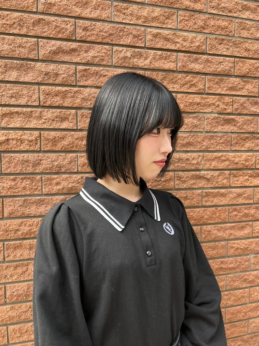 ショート カラー 切りっぱなしボブ ボブ 神戸ボブ✂️ ioe三宮/田 伸佳のヘアスタイル