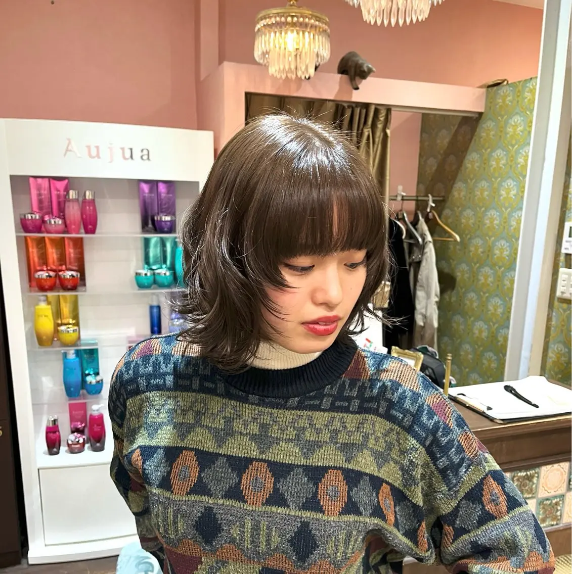 ミディアム ボブレイヤー ボブ レイヤーカット 心斎橋酸性ストレート 🛼MATOI🛼のヘアスタイル