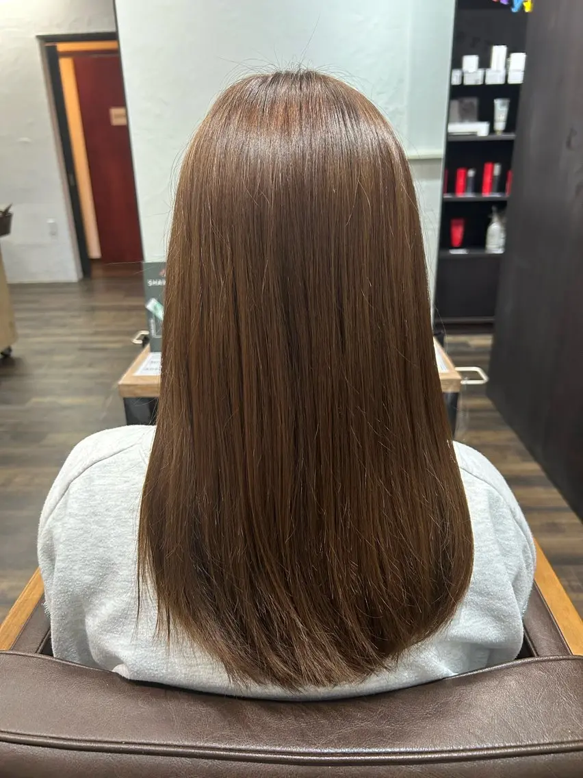 ミディアム カラー オレンジ フルヤ タクミのヘアスタイル