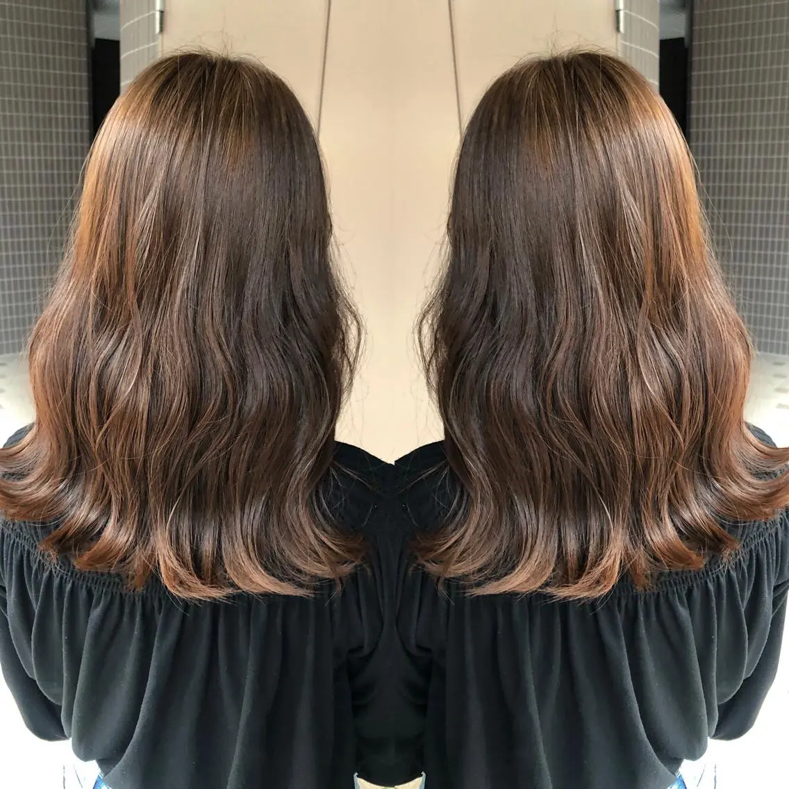 カラー 黒髪 後藤 陽花子のヘアスタイル