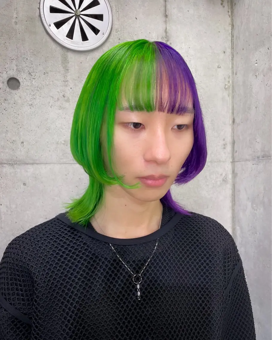 メンズ ヘアカラー ハイトーン/ブリーチ /ウルフ⛓️MAKIのヘアスタイル