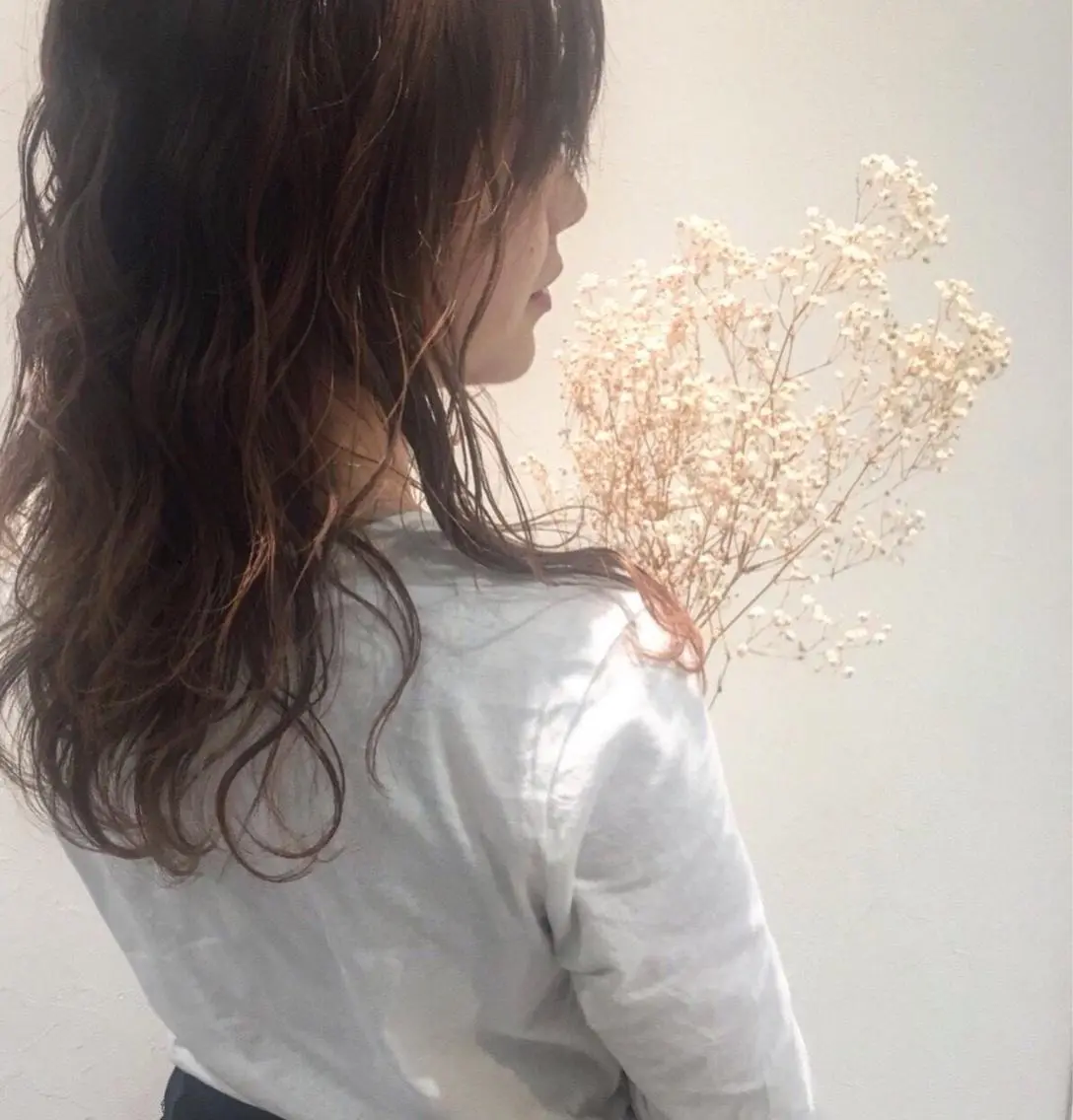 セミロング カラー オリーブベージュ きょうかのヘアスタイル