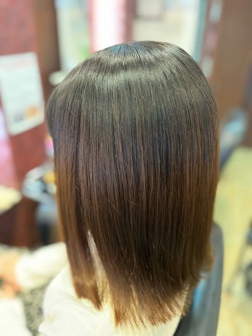 ミディアム パーマ 縮毛矯正 織田 英之のヘアスタイル