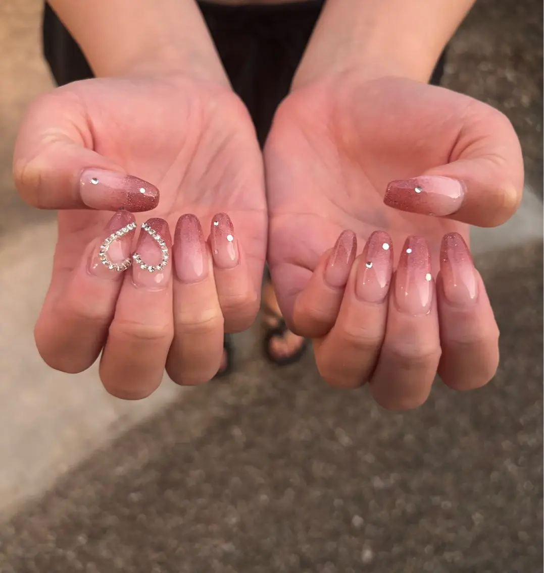 ネイル グラデーション ハート マグネットネイル 門真市ネイルサロン♡ KUMI.HANAのネイルデザイン