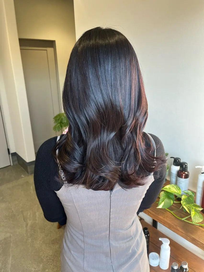 セミロング カット ヘアカラー 堀越 エリのヘアスタイル