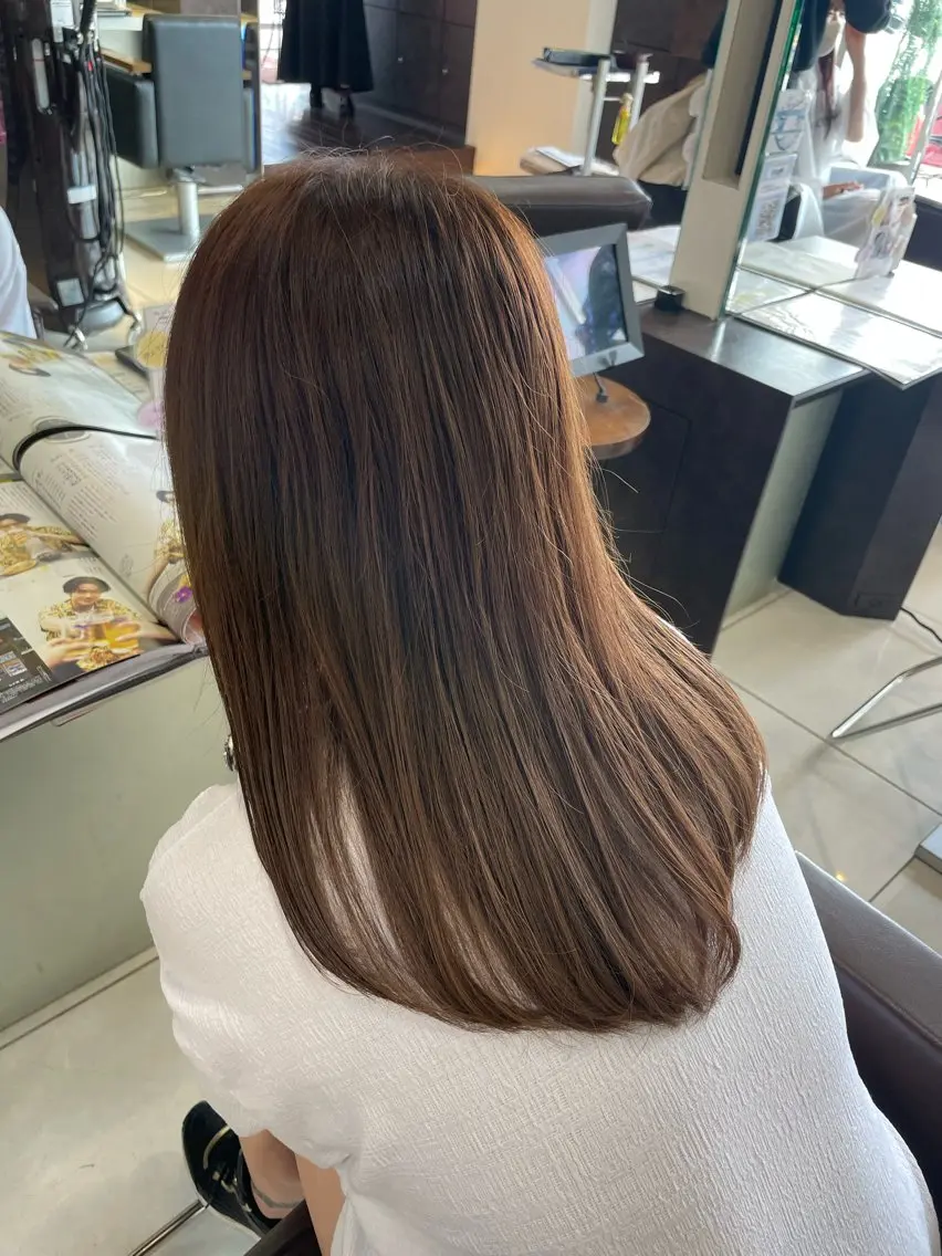 セミロング カット ヘアカラー トリートメント 似合わせまつパ× 透け感カラー/ゆりのヘアスタイル