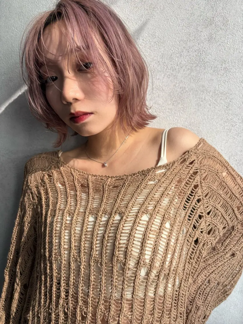 ショート カラー ショートレイヤー レイヤーカット ショートヘア カット ヘアカラー FIGARO レイヤ ーカット/縮毛矯正のヘアスタイル