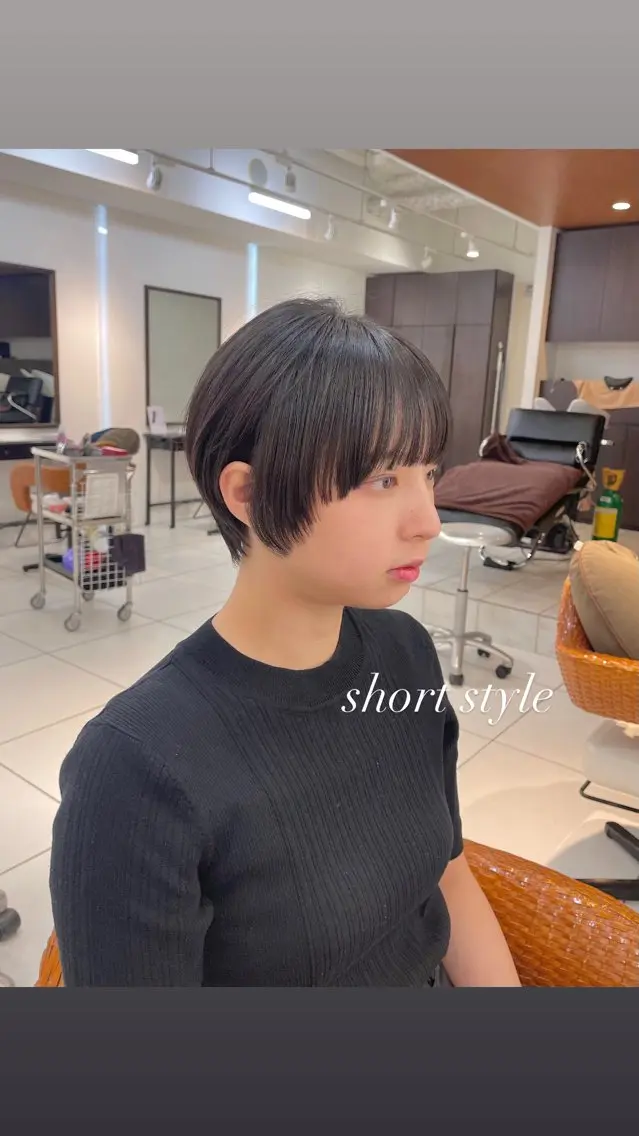 ショート 顔まわりレイヤー レイヤーカット 似合わせカット ショートヘア カット ヘアセット ♡レイヤーボブ パーマ/うらら♡のヘアスタイル