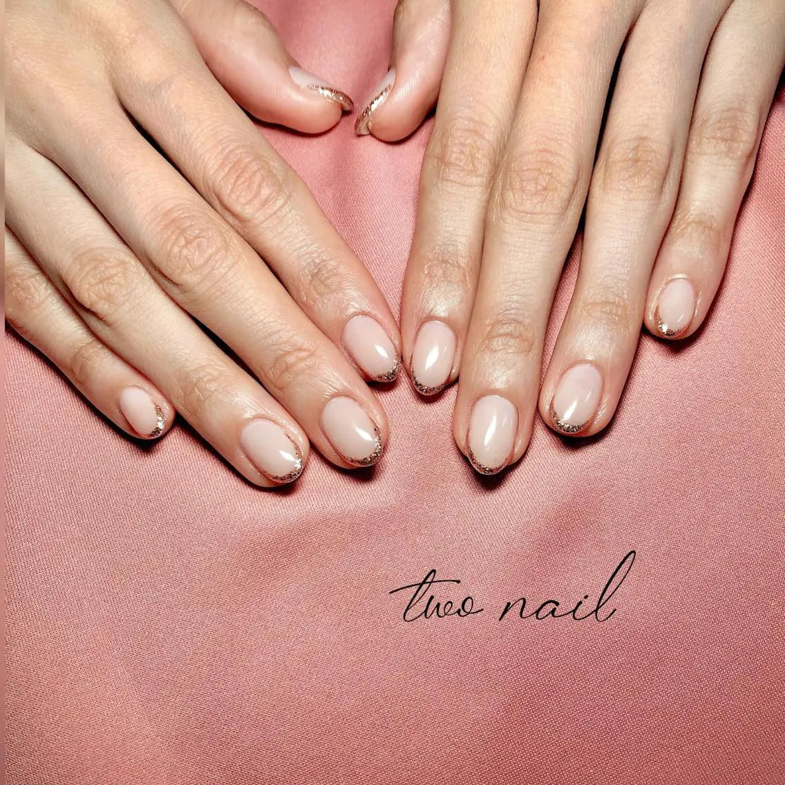 ネイル アートネイル フットネイル ハート ニュアンスネイル ホワイト two nailのネイルデザイン