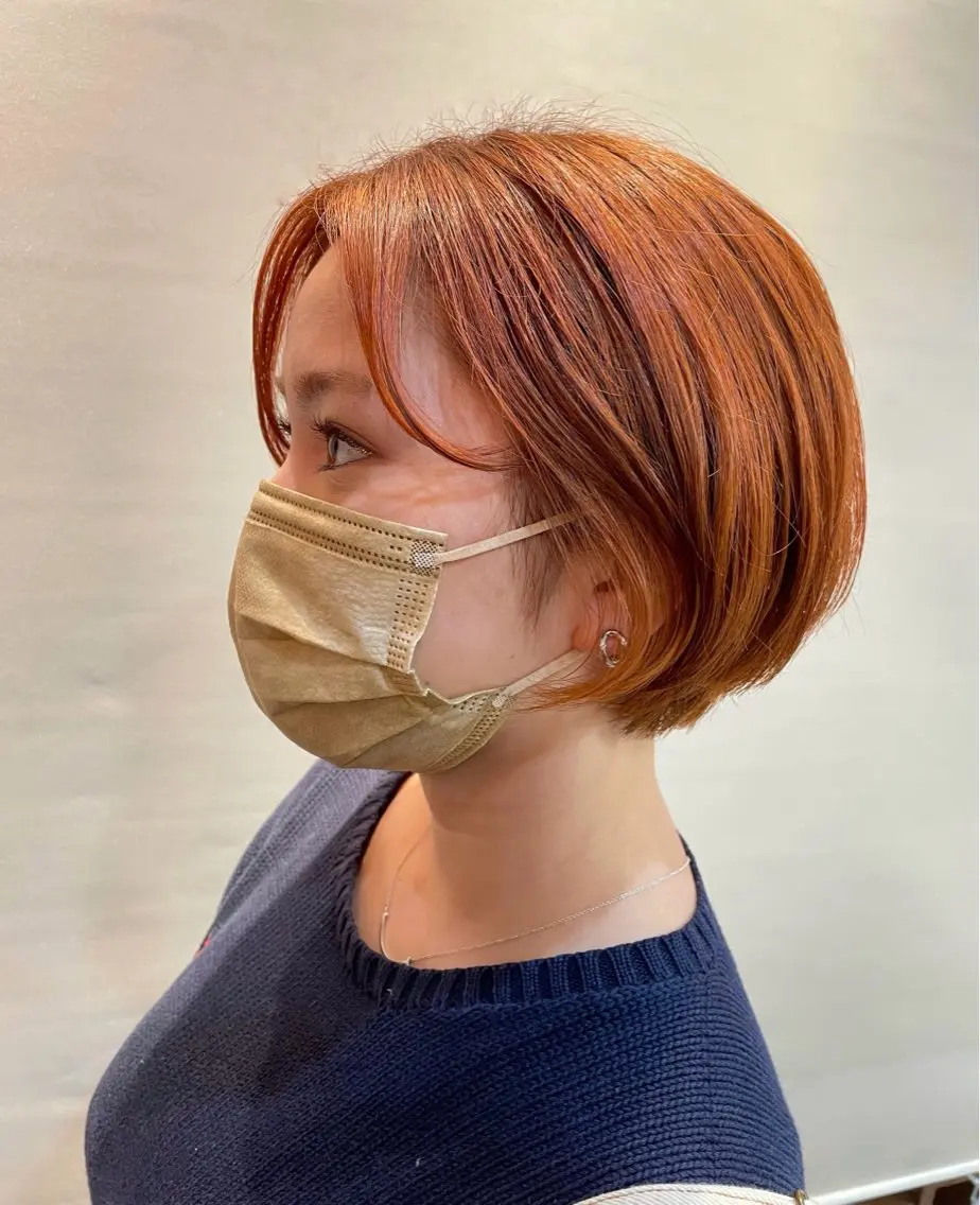 ショート カラー ショートボブ ハイトーンカラー オレンジ ボブ ショートヘア 🔅PARS bis Futaba🔆のヘアスタイル