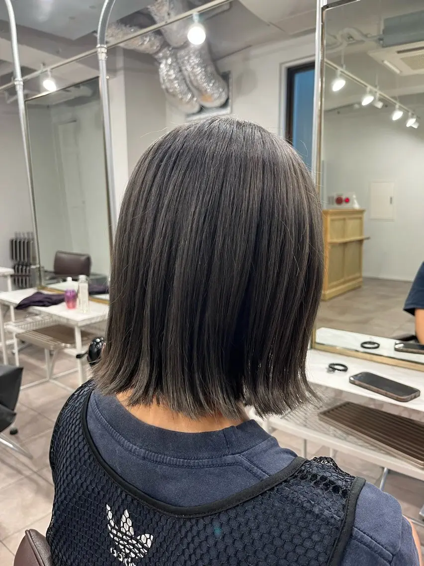 ミディアム カラー グレージュ カット ヘアカラー トリートメント 似合わせ/ブリーチ/ 髪質改善/ミクෆ‪のヘアスタイル