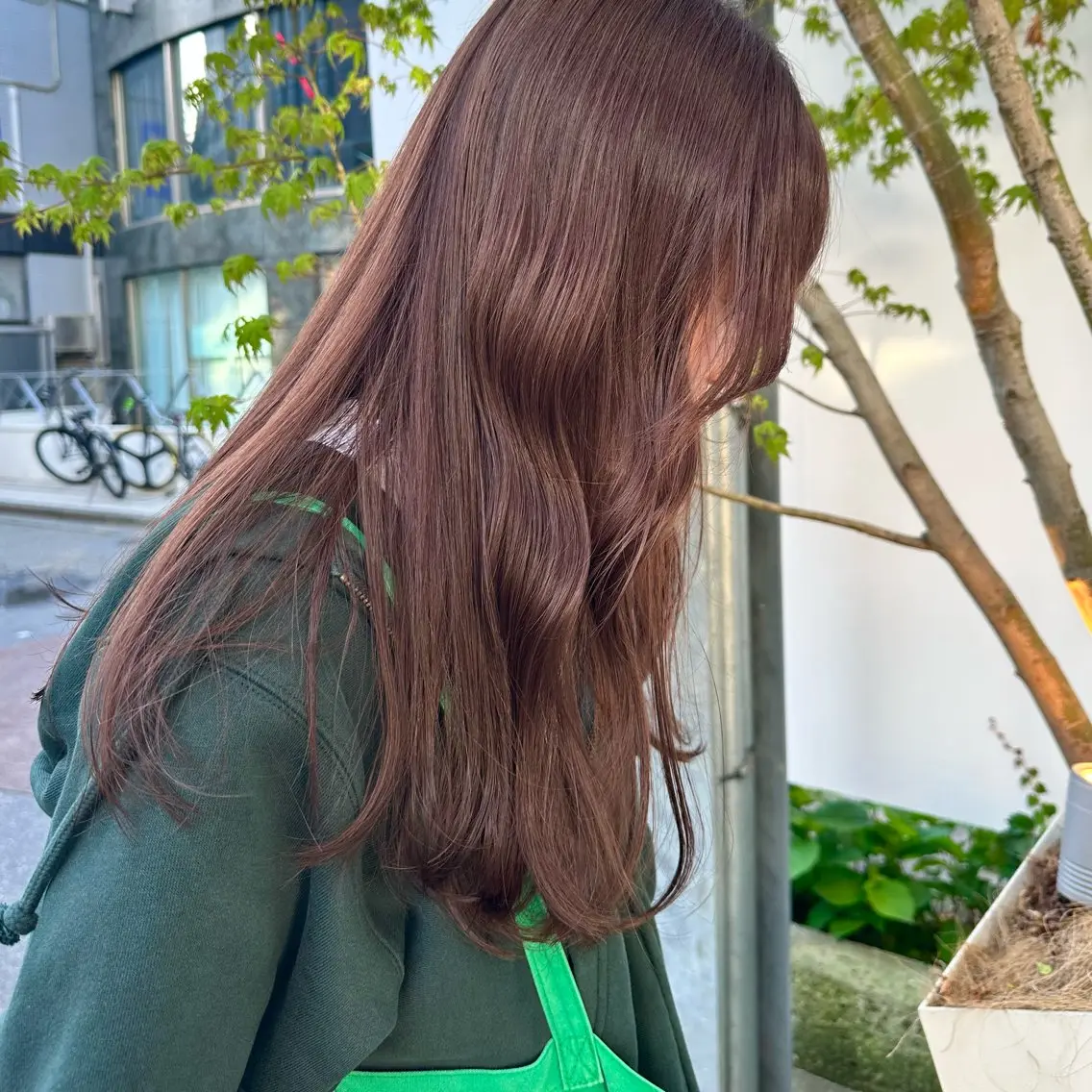 ロング カラー ブリーチ ブリーチなしカラー 縮毛/透明感カラー Mariamu🫧のヘアスタイル