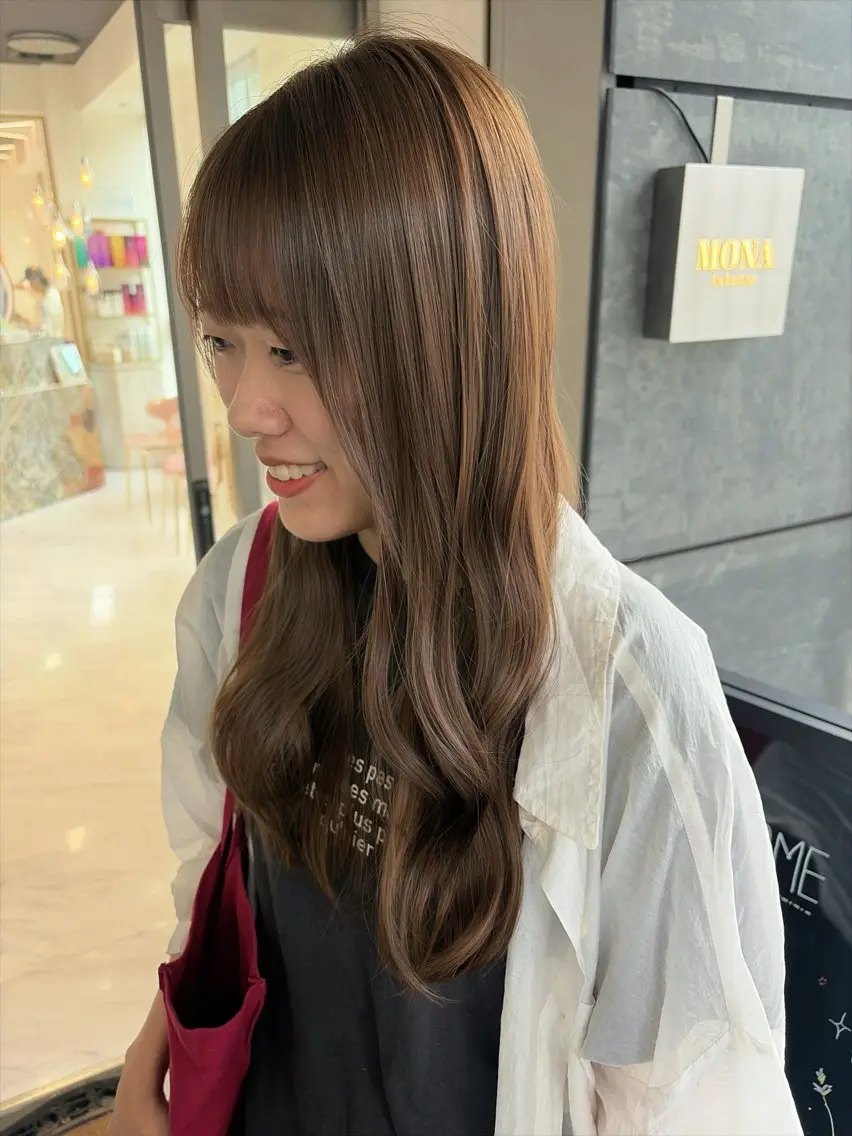 ロング カラー ベージュカラー ブリーチ 透明感カラー ブリーチなしカラー カット ヘアカラー 名駅/ハイトーン /Y2k/YUNAのヘアスタイル