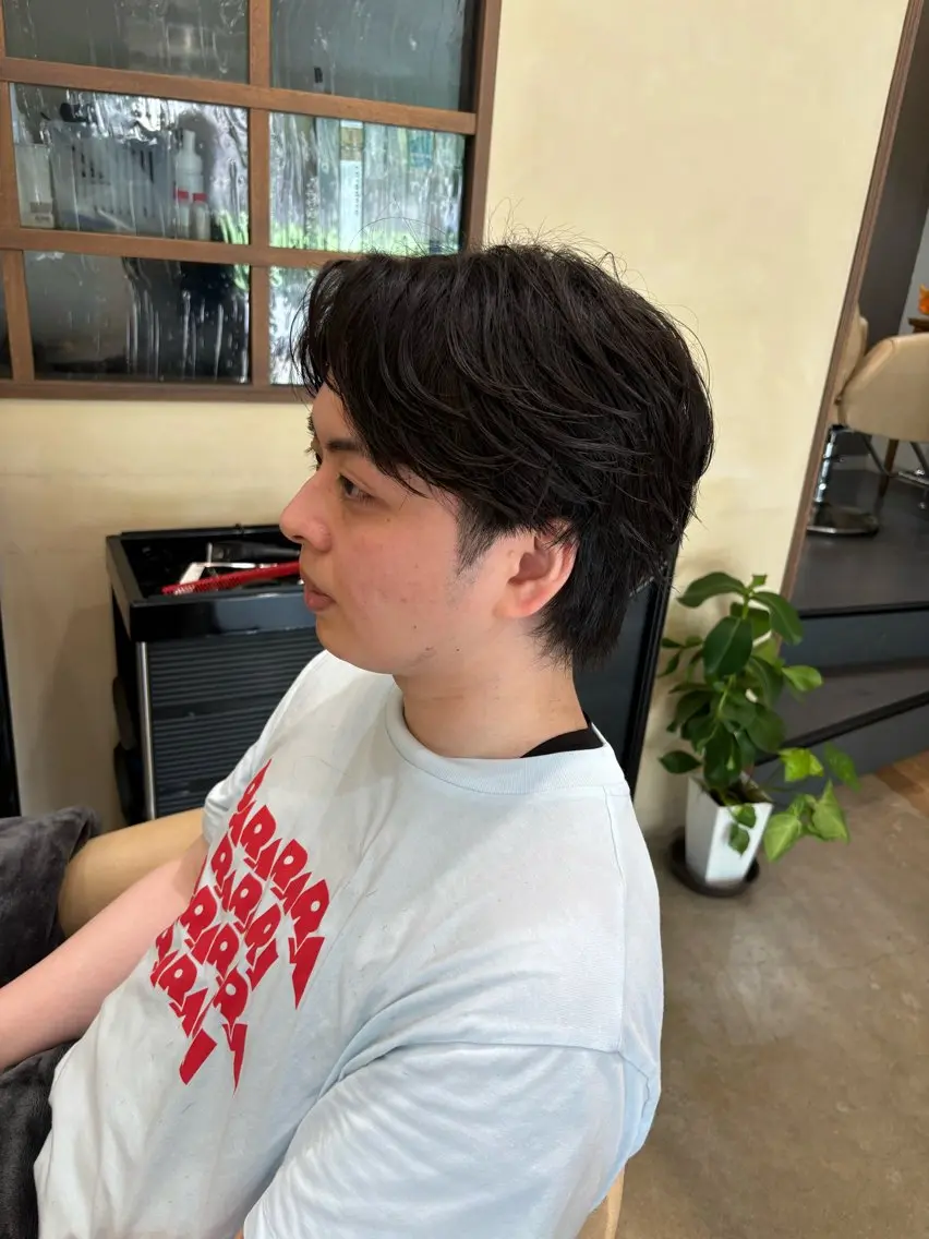 ショート メンズ カット パーマ 鹿児島 TSUBASAのヘアスタイル