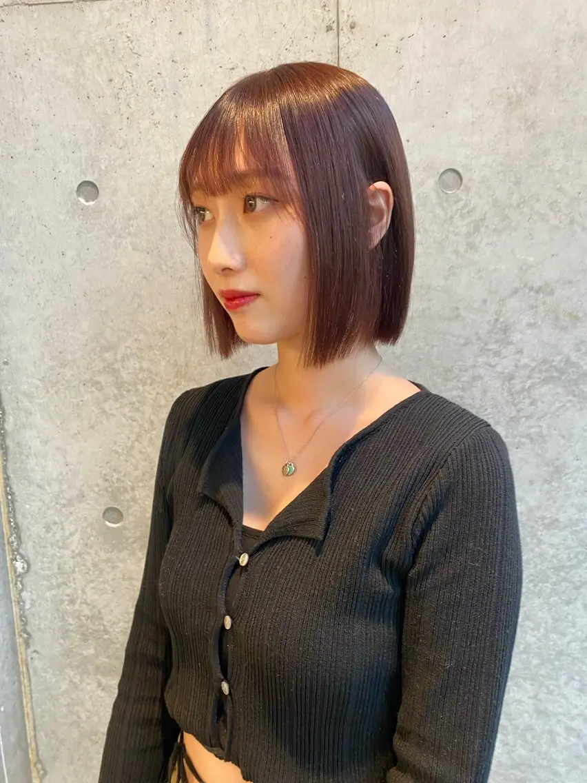 ショート カラー ボブ 髪質改善 縮毛矯正 カット ヘアカラー レイヤー/柔色 カラー/SAkiのヘアスタイル