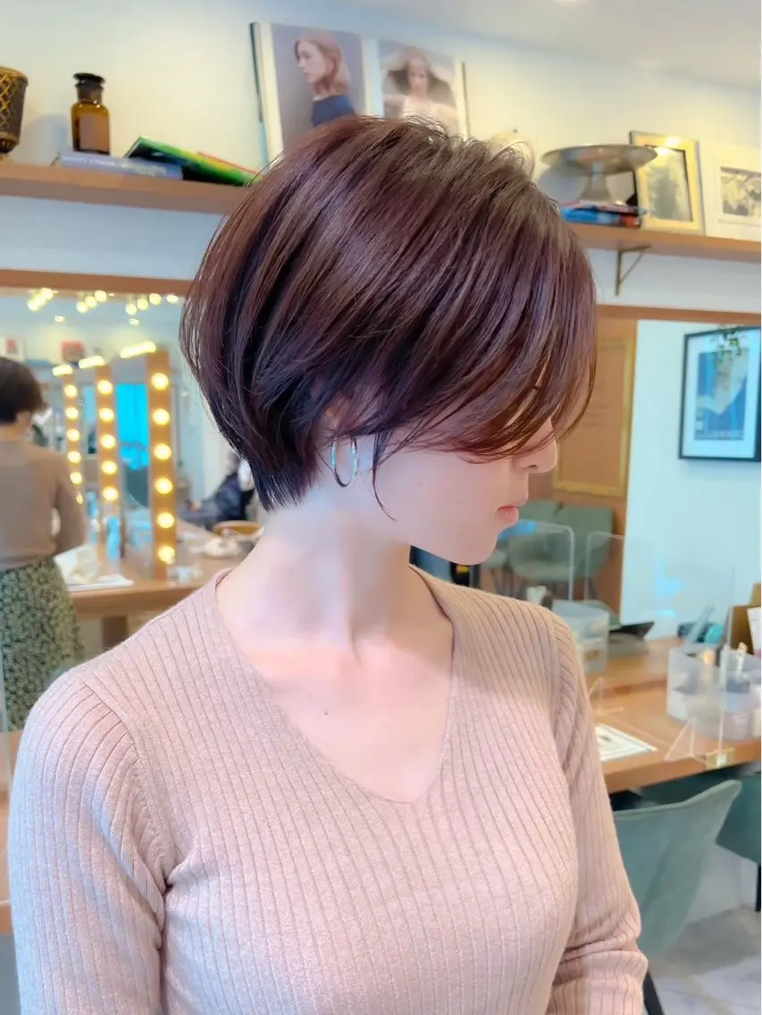 ショート ショートヘア 小顔カット カット ヘアカラー トリートメント ヘッドスパ 縮毛矯正/レイヤー taiga🐯のヘアスタイル