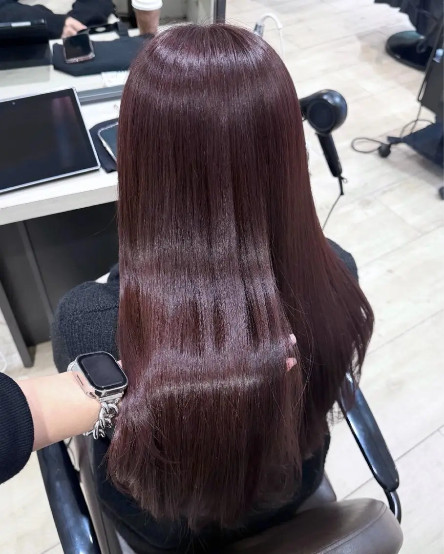ロング ピンクラベンダー ヘアカラー トリートメント カナ🌀銀座/ レイヤー/透明感のヘアスタイル