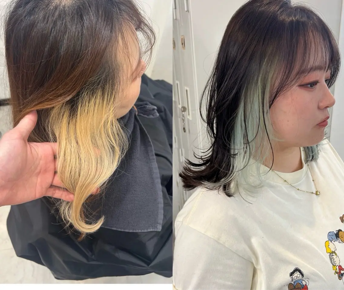ミディアム カラー ミント カット ヘアカラー トリートメント ✨レイヤー/髪質改善 /エクステ✨ナカムラのヘアスタイル