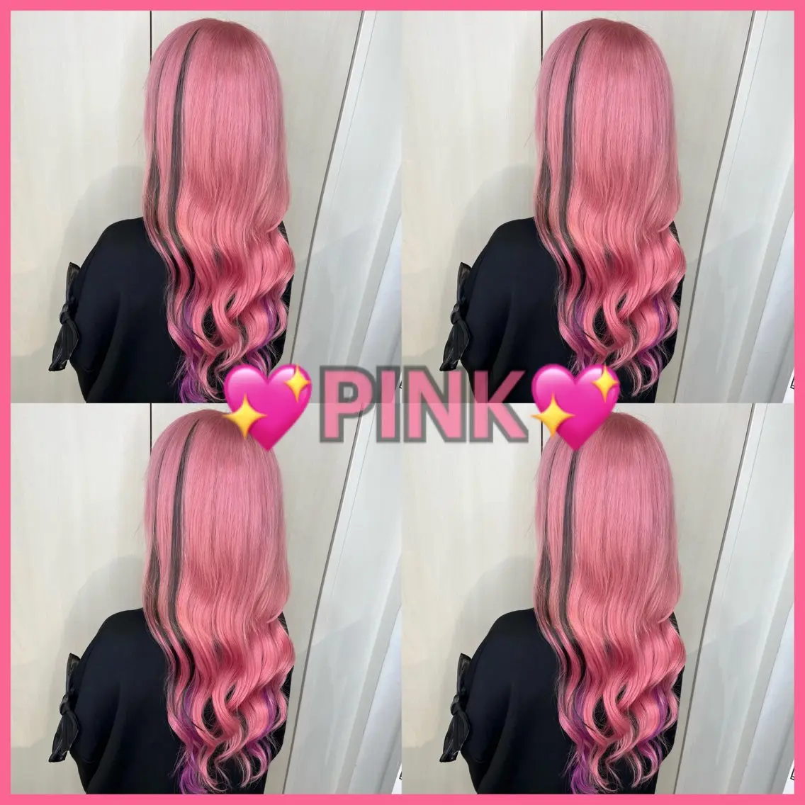 ロング カラー シールエクステ メッシュ ピンクカラー エクステ ヘアカラー エクステ 🦋エクステ🦋 TOMOKAのヘアスタイル
