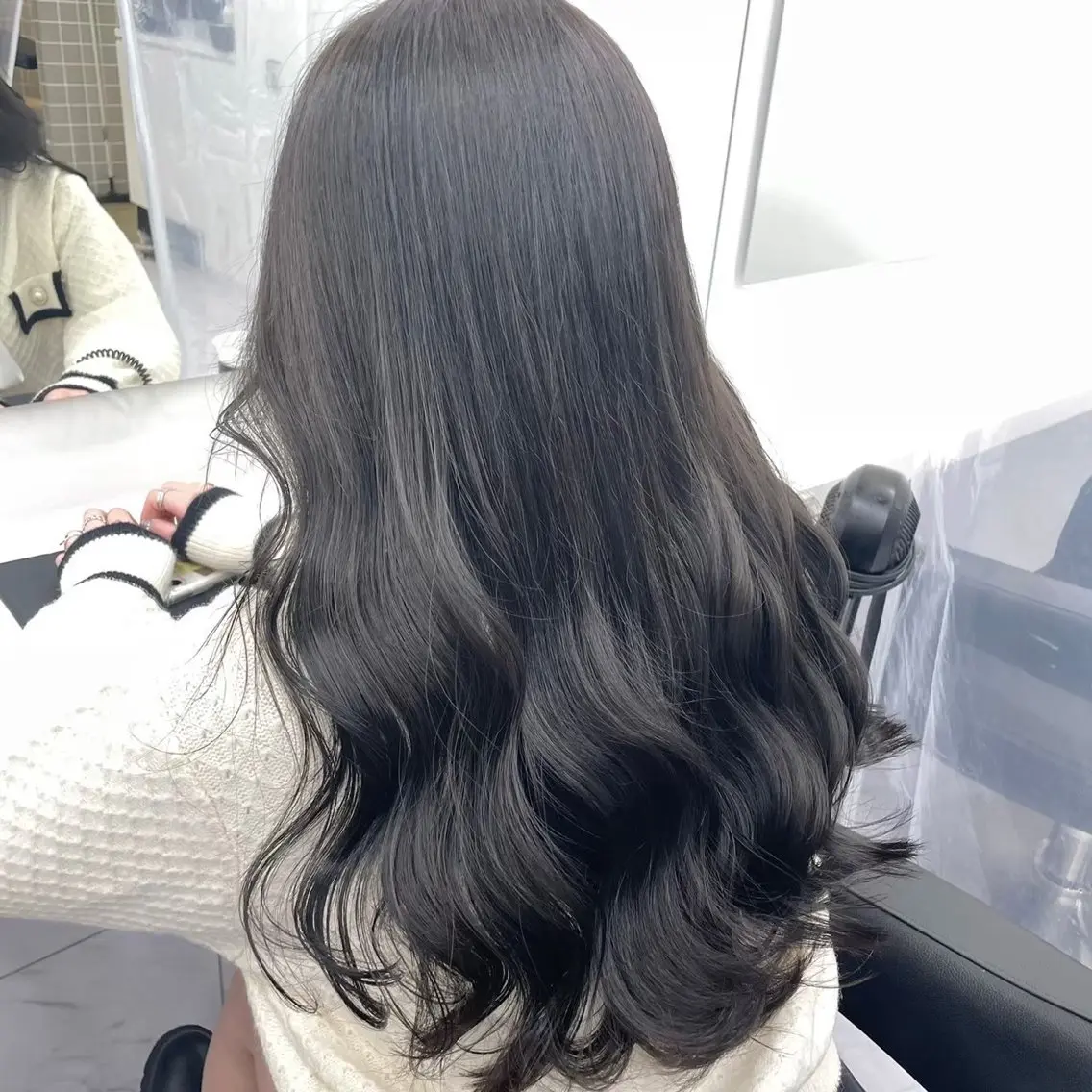 セミロング カラー パーマ ヘアアレンジ メンズ キッズ 韓国系🇰🇷🩶 艶暗髪/MEIのヘアスタイル