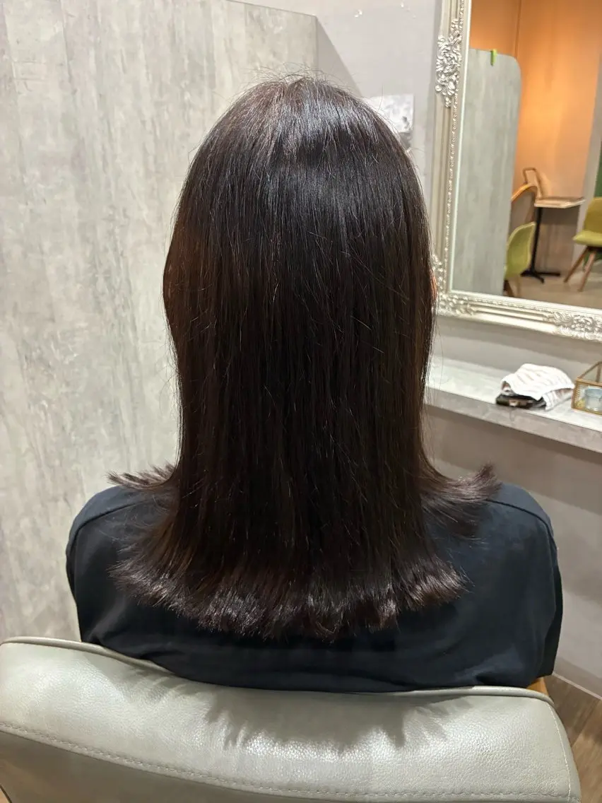 ミディアム カット ヘアカラー 泉大津　髪質改善 たかこのヘアスタイル