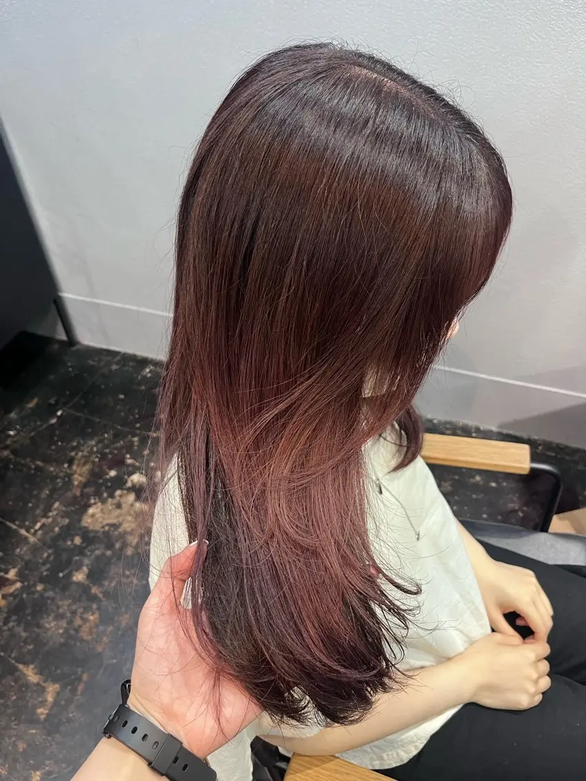 セミロング カラー ブリーチ レイヤーカット カット ヘアカラー トリートメント 透明感カラー/パーマ 🌀アオノのヘアスタイル