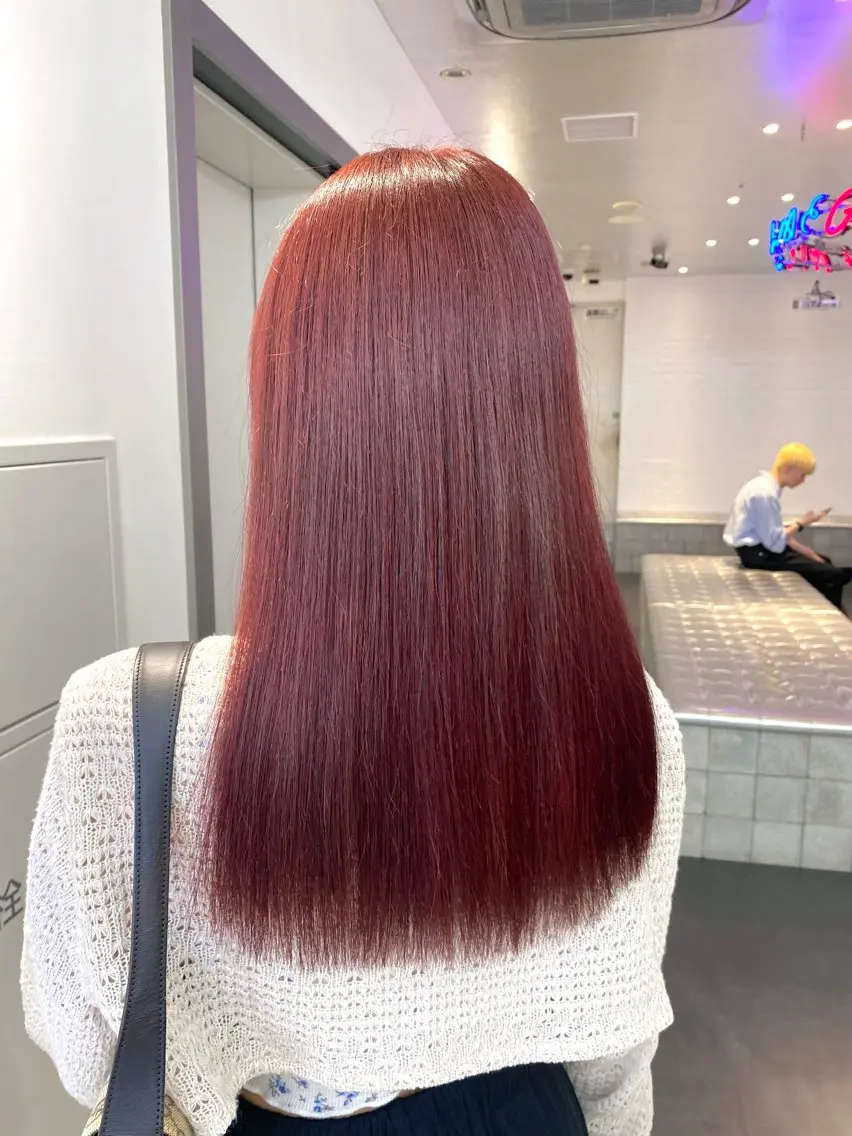 セミロング カラー ブリーチ ブラウンカラー ダブルカラー ブリーチなしカラー レッドカラー ヘアカラー トリートメント レイヤー/ハイトーン 🧸SENAのヘアスタイル