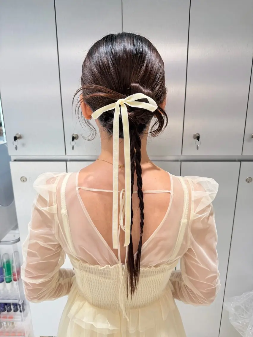 ヘアアレンジ 結婚式・ブライダル ヘアセット ヘアセット🎀耳つぼ 👂💎MONAMIのヘアスタイル