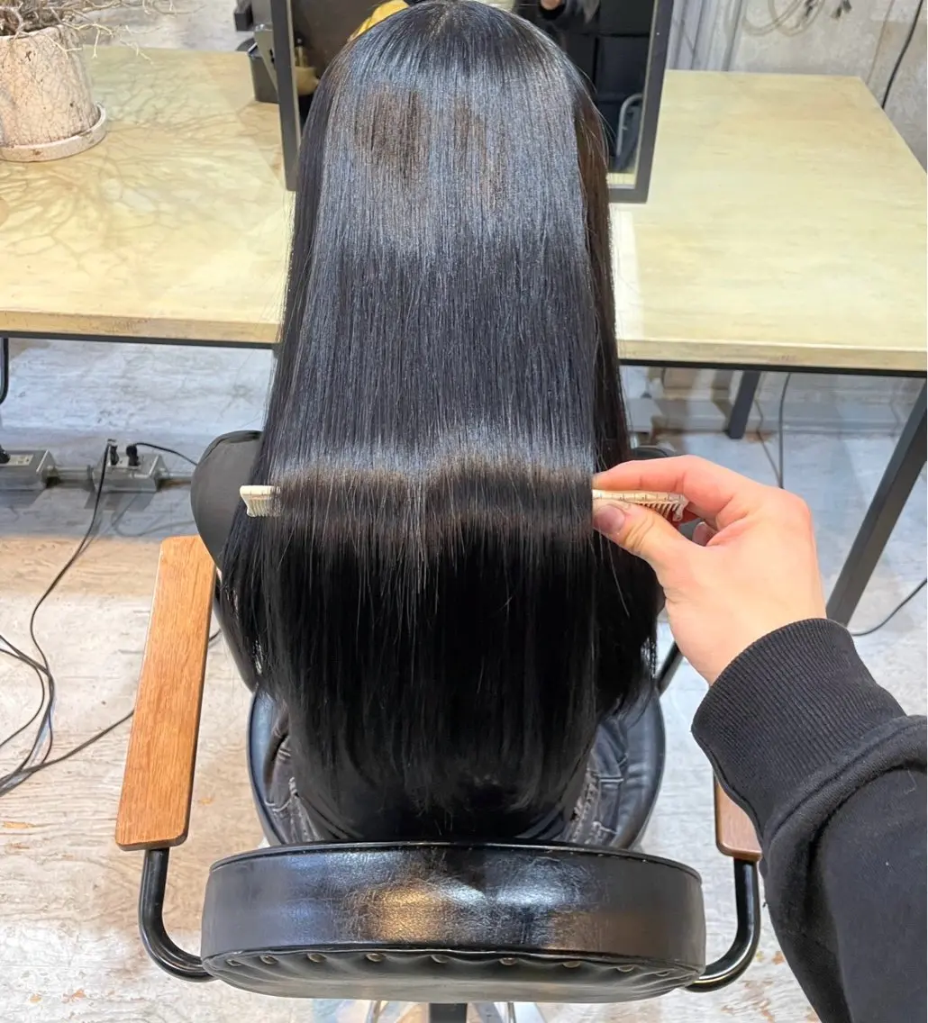 ロング 縮毛矯正 縮毛矯正 トレンドカラー⟡.꙳ Minamiのヘアスタイル