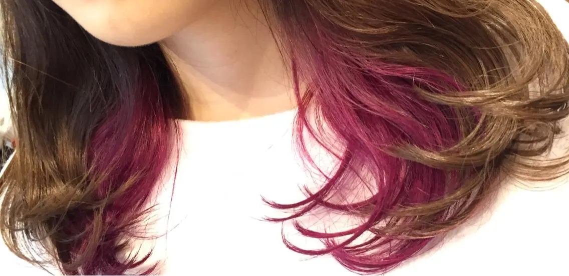 ミディアム カラー レッドカラー 大西 直人のヘアスタイル