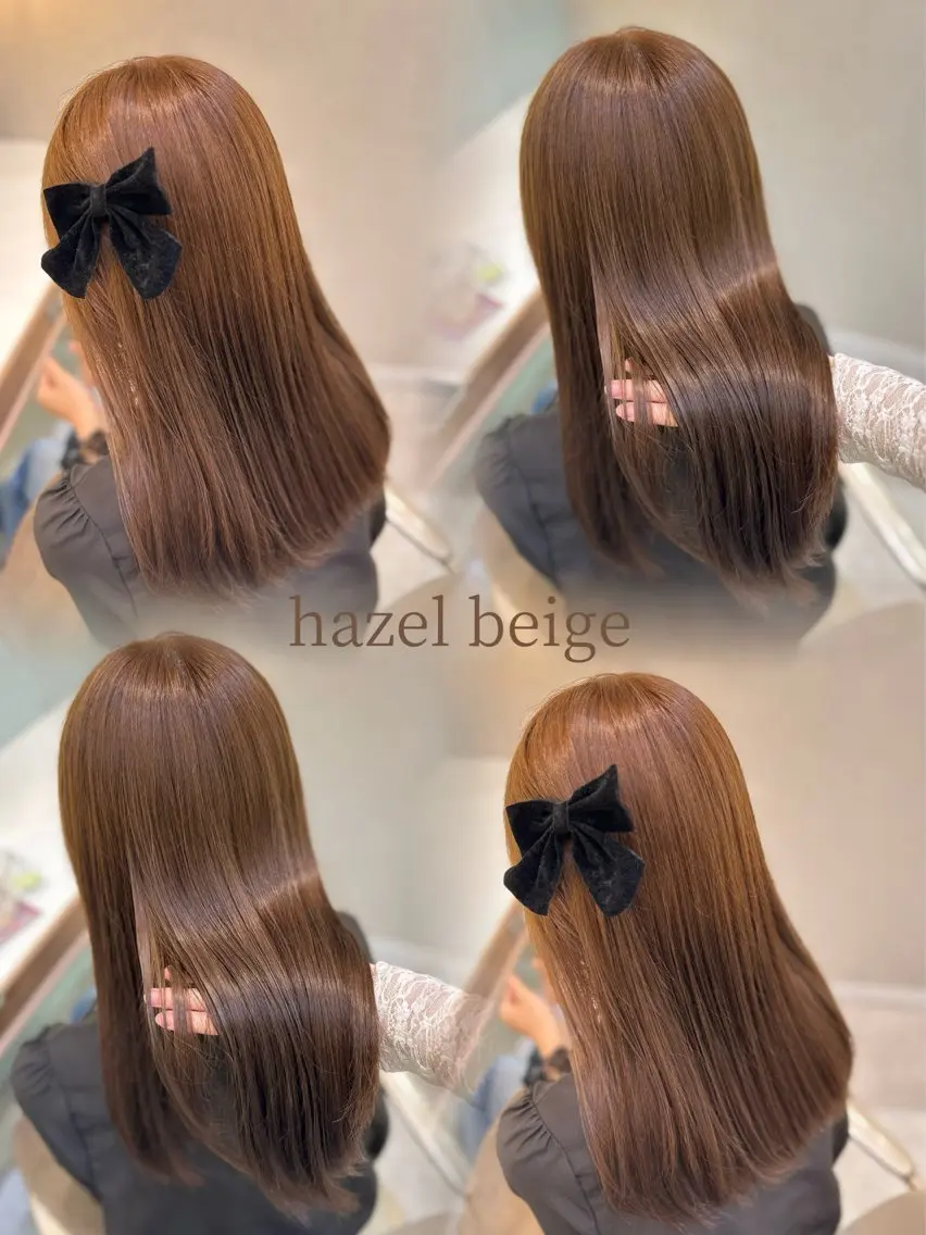 カラー ベージュカラー ブリーチ ヘーゼル ブリーチなしカラー 暖色⌇﻿縮毛矯正⌇﻿ 𝐀𝐤𝐚𝐫𝐢のヘアスタイル
