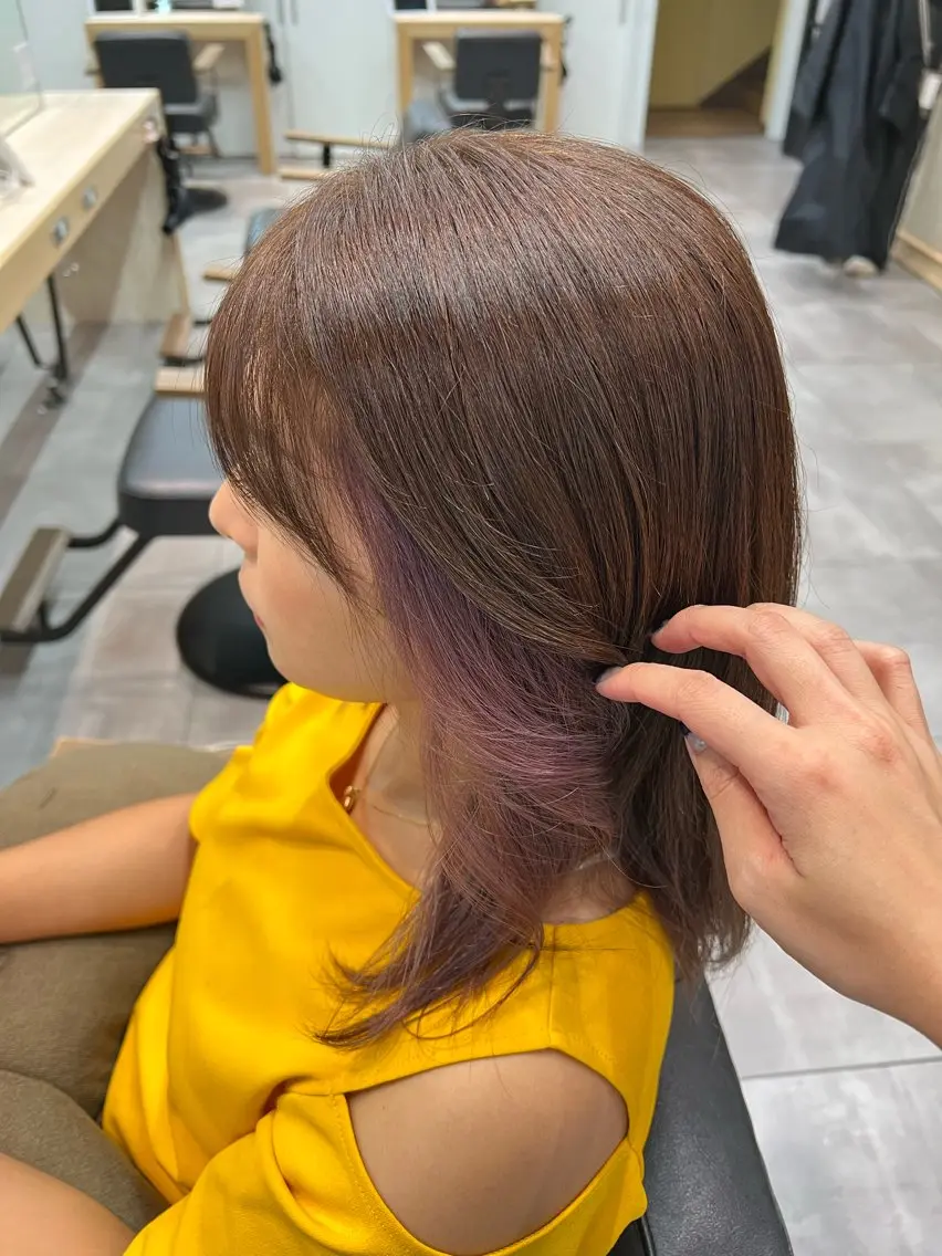 ミディアム カラー ヘアカラー 🌞レイヤー×カラー 前川那津美🌞のヘアスタイル