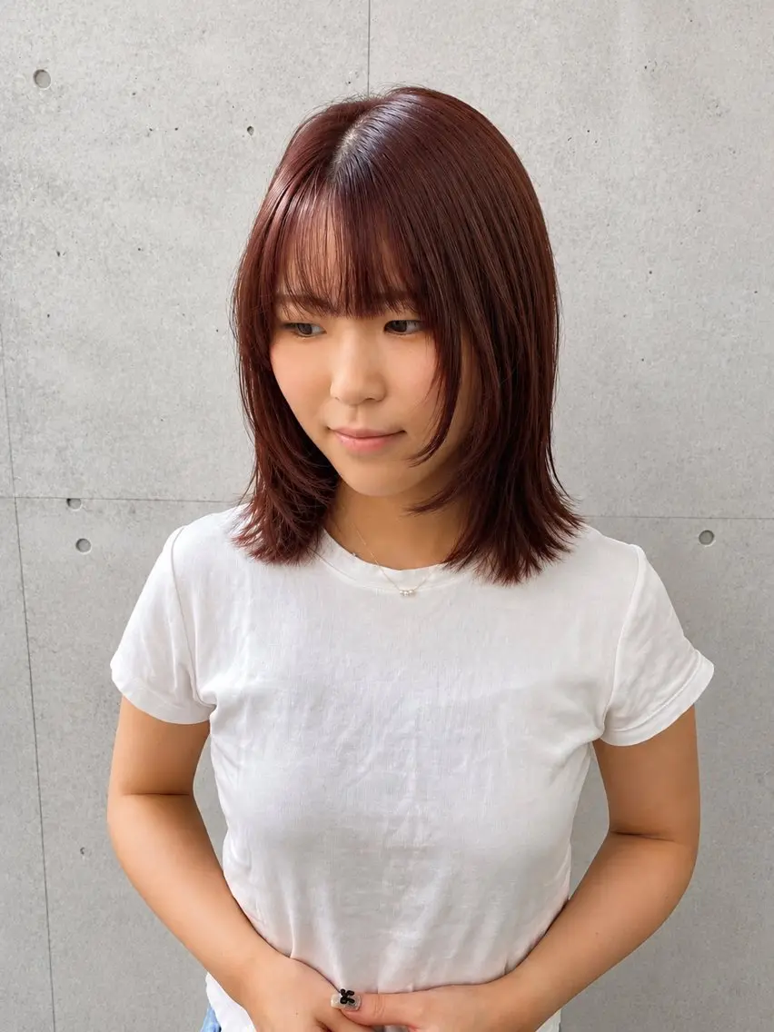 ミディアム カラー くびれヘア レイヤーカット カット ヘアカラー トリートメント レイヤーカット🪽 MARINA🦩のヘアスタイル