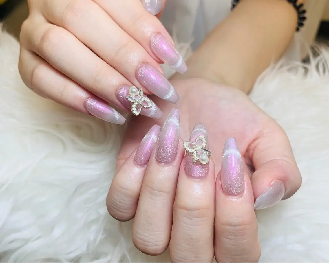 ネイル チークネイル 長さ出し フットネイル 韓国ネイル マグネットネイル ハンドネイル ハンドケア AN NAIL _HOAのネイルデザイン