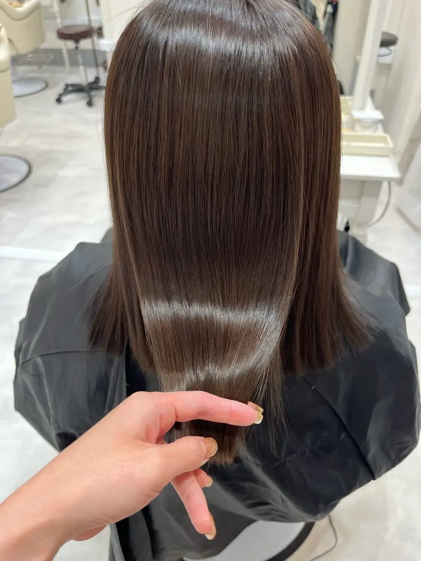 ミディアム 髪質改善 トリートメント カット ヘアカラー トリートメント Barrel天王寺 satokoのヘアスタイル