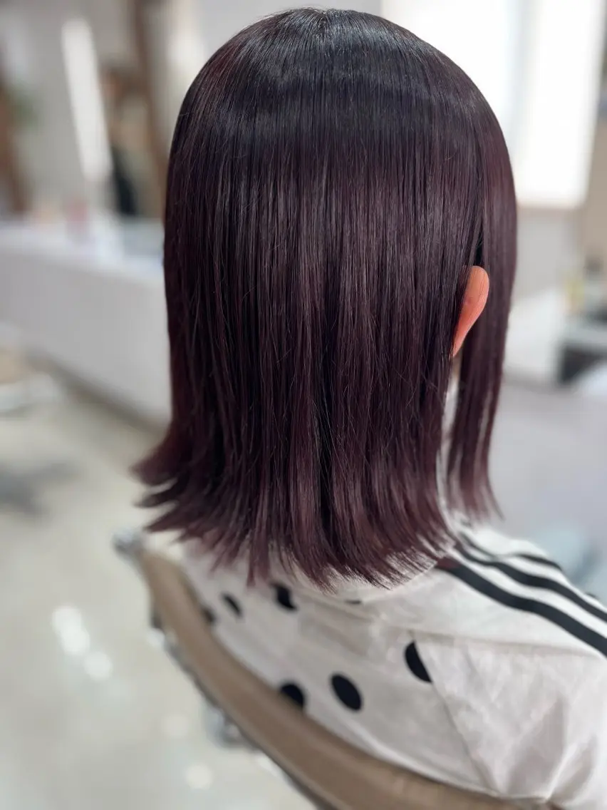ミディアム カラー ブリーチ バイオレットカラー カット ヘアカラー トリートメント 🫧ぷる艶カラー🫧 Yuubi🦩のヘアスタイル