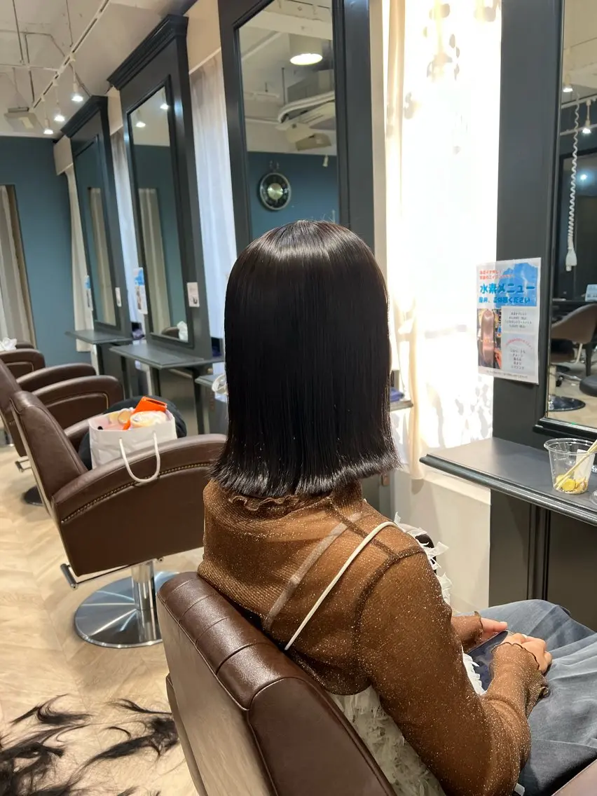 ミディアム カラー 縮毛矯正 Naru┆川西能勢口 ┆髪質改善のヘアスタイル
