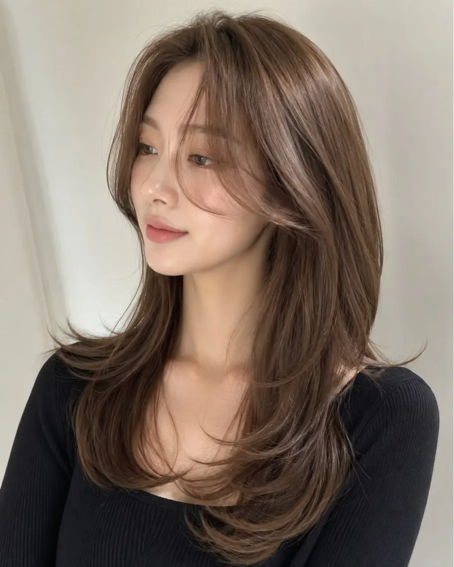 セミロング カラー 韓国風スタイル 北田陸斗のヘアスタイル