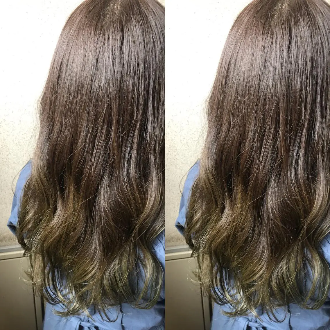 セミロング カラー 小栗 麻衣のヘアスタイル