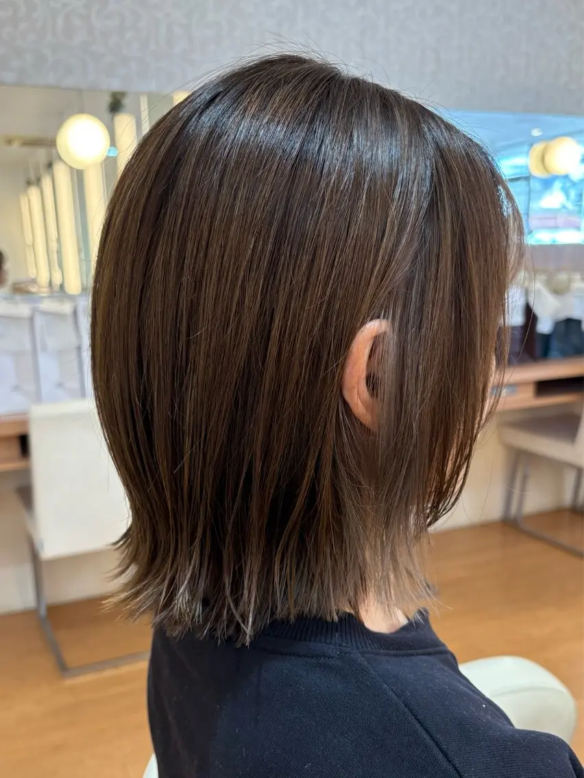 ミディアム レイヤー/艶カラー 奥野恭平のヘアスタイル