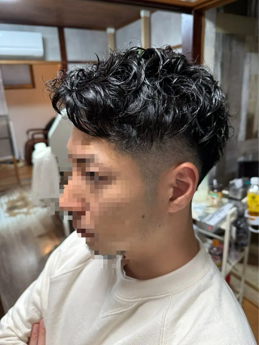ショート パーマ メンズ フェードカット メンズパーマ カット パーマ メンズ特化型/永井 友貴のヘアスタイル