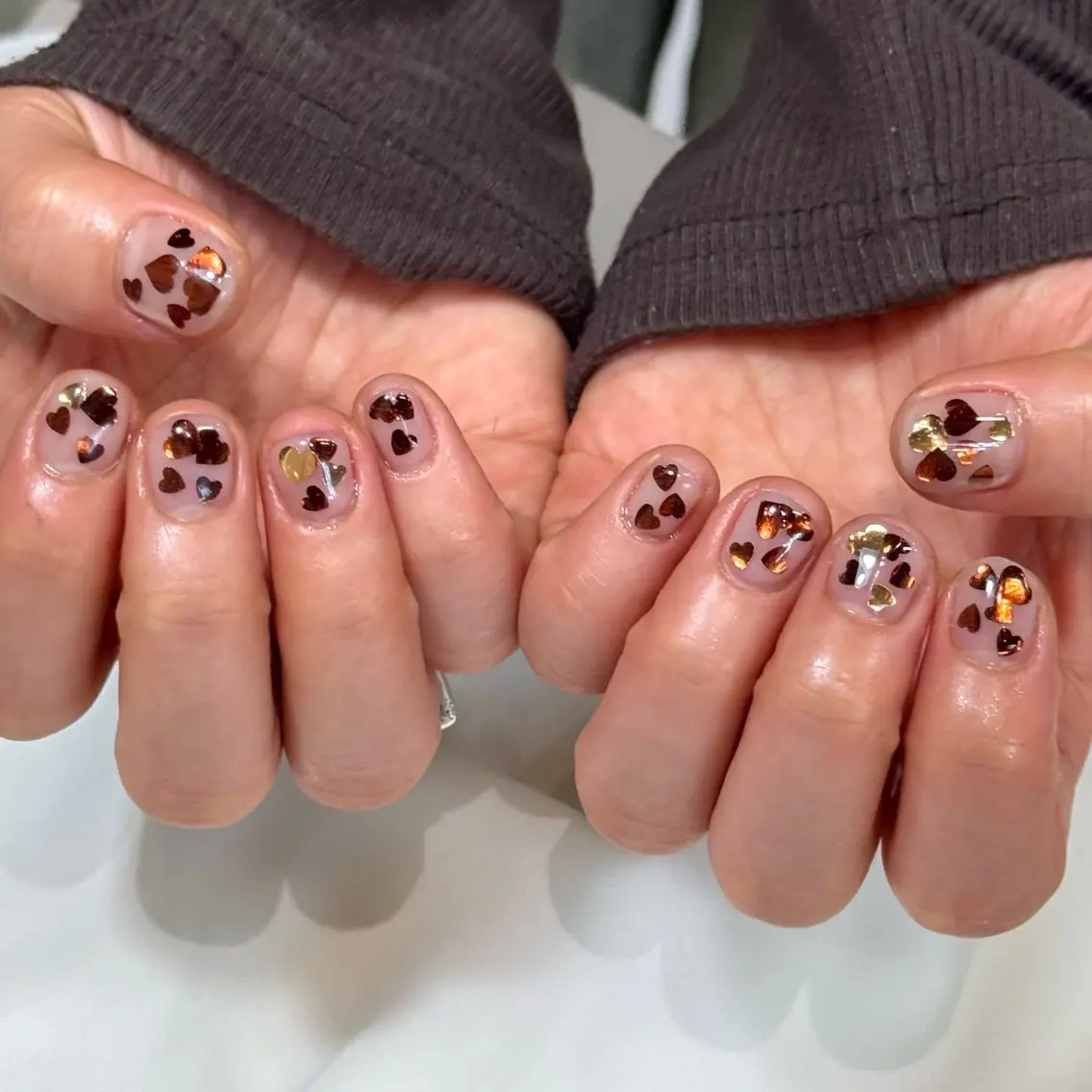 ネイル クリアネイル ハート HARUKA ネイリスト福岡/薬院のネイルデザイン