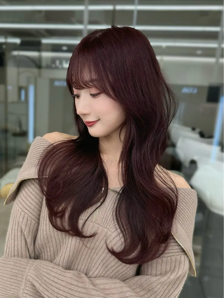 セミロング カラー カット ヘアカラー トリートメント COA GINZA 空也/前髪/顔まわりのヘアスタイル